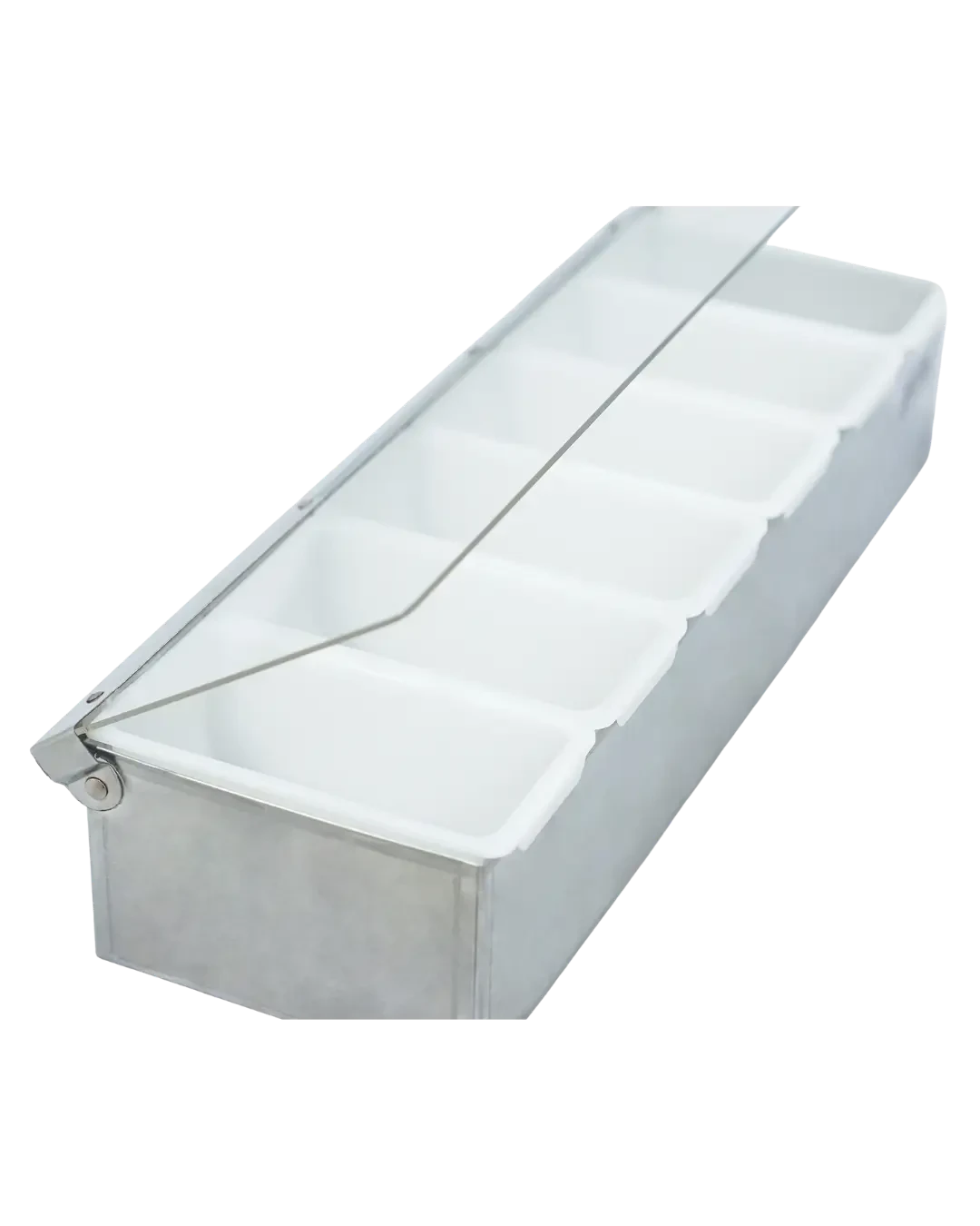 Food Container Stainless 6 Kompartemen Tutup Transparan Dapur Condiment Holder | Mutu CMH-6 - 4505