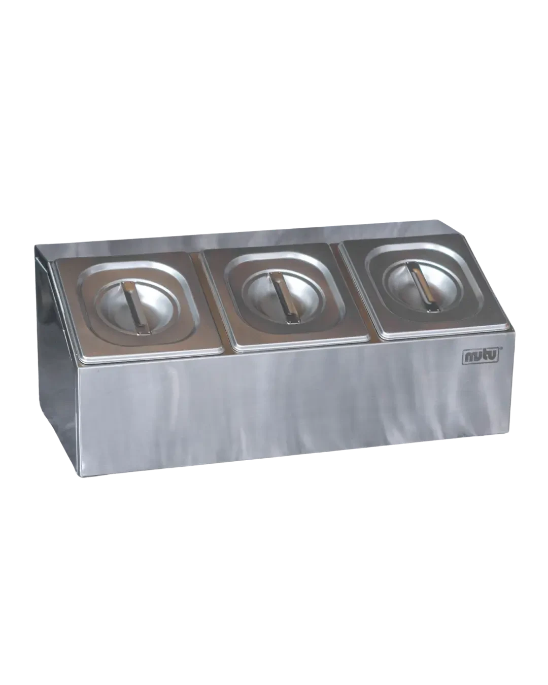 Ingredient Bin Stainless 3 Kompartemen Food Pan Set Wadah Condiment Dispenser Bumbu Dapur | Mutu CMD-3 - 4458