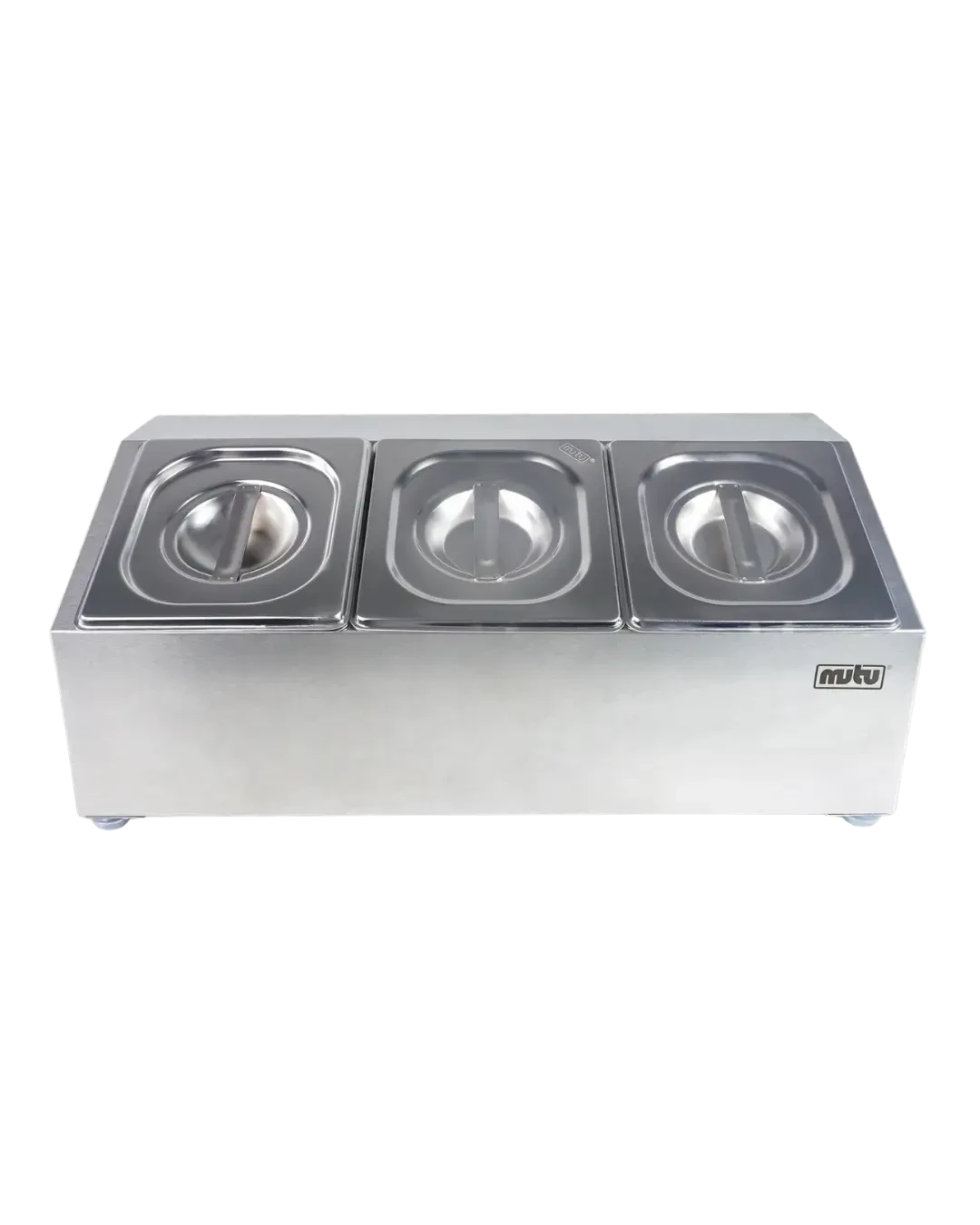 Ingredient Bin Stainless 3 Kompartemen Food Pan Set Wadah Condiment Dispenser Bumbu Dapur | Mutu CMD-3 - 4459
