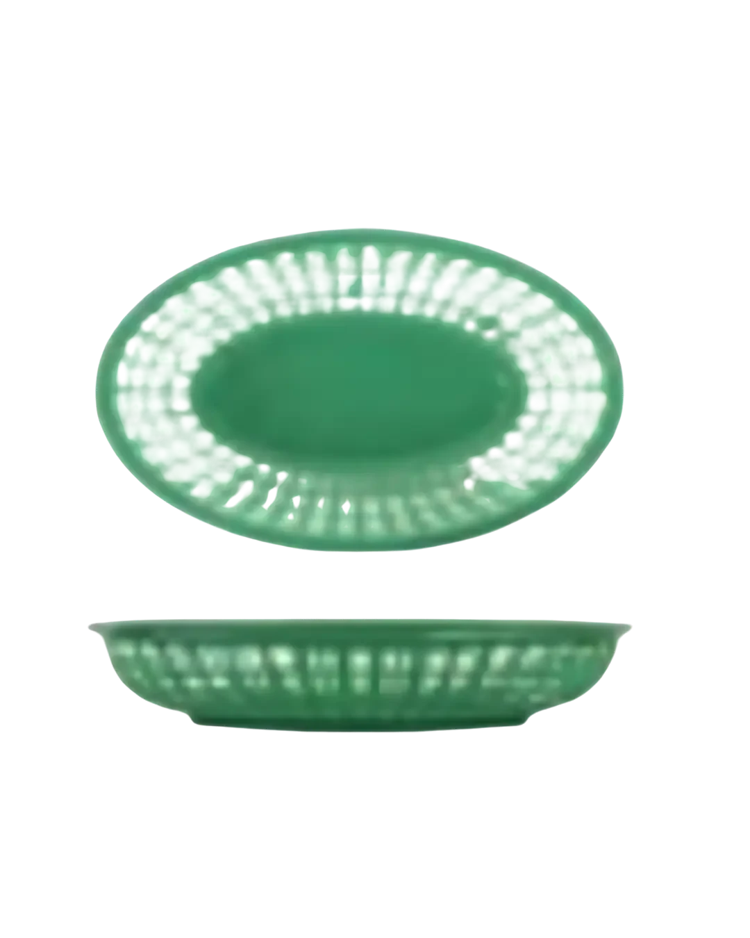 Keranjang Snack Oval Hijau Plastik Restoran PP | Mutu POB-214G - 4318
