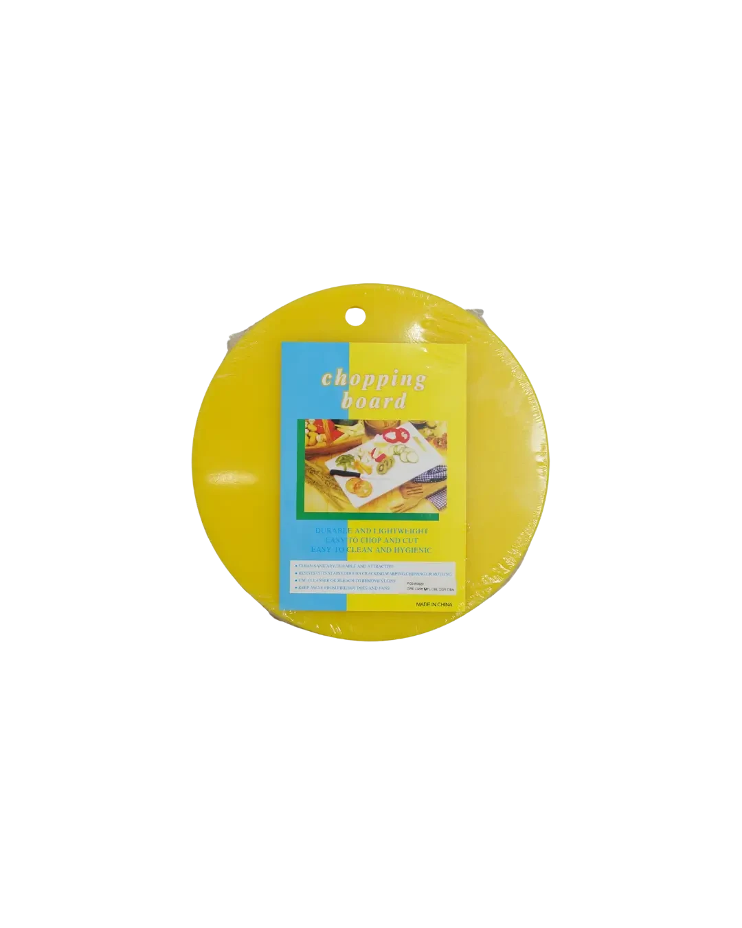 Plastic Round Chopping Board Kuning Kitchen Prep D35cm 2cm | Mutu PCB-R3520YL - 3494