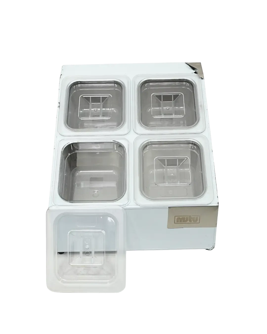 Topping Bar Stainless 4 Kompartemen Insert PC Set Display Saus | Mutu CMD-22PC