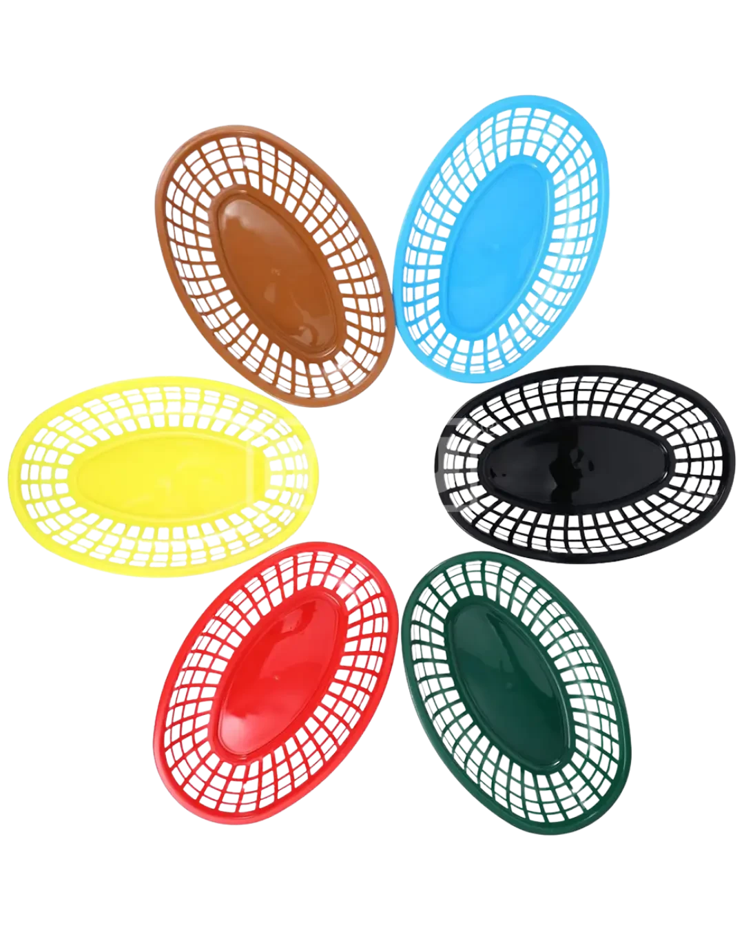 Wadah Sajian Oval Merah Plastik Food Serving Basket | Mutu POB-214R - 4317
